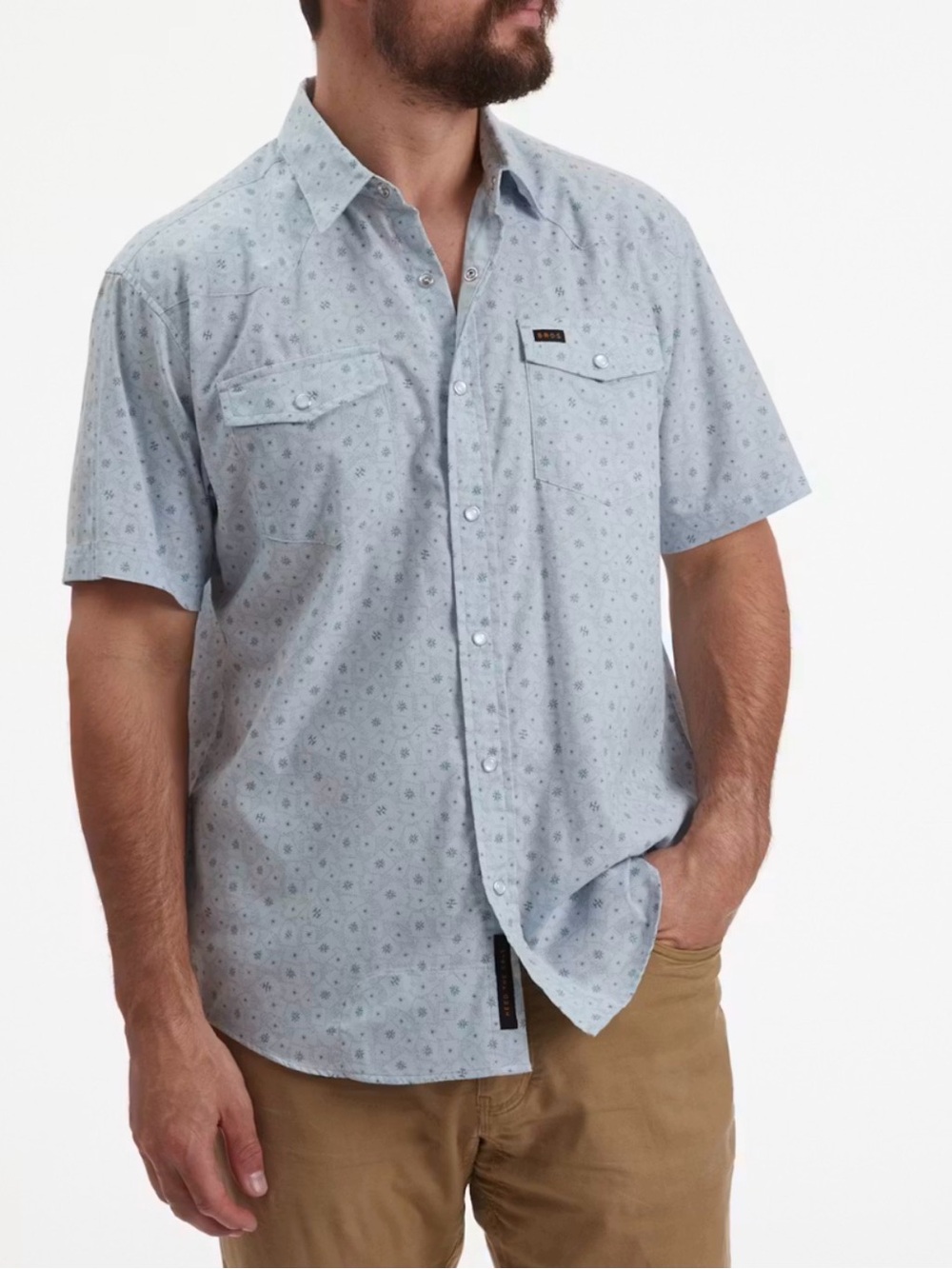 Howler Brothers Light Blue Snap Down Shirt Size Medium